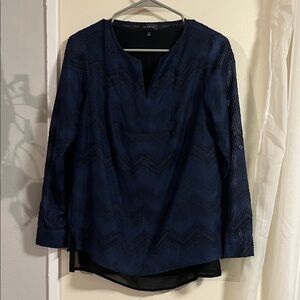 The Limited Navy Textured Blouse